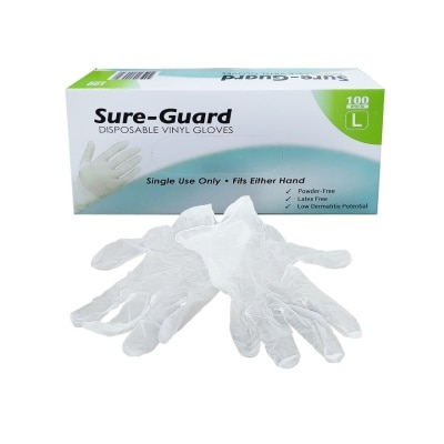 SURE GUARD Disposable Vinyl Gloves (Large) 100pcs