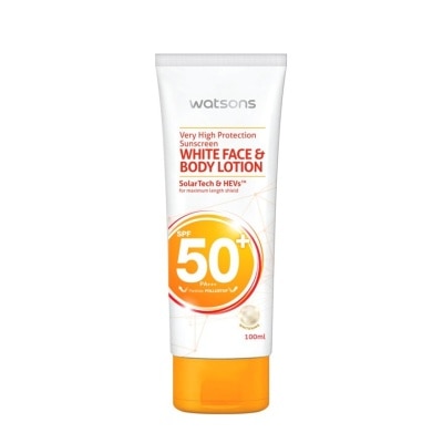 WATSONS Very High Protection Sunscreen White Face & Body Lotion SPF 50+ PA+++ 100ml