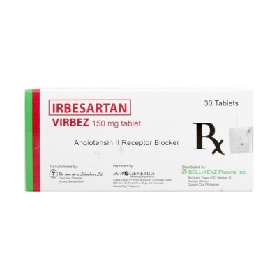 VIRBEZ VIRBEZ Irbesartan 150Mg Sold Per Piece [PRESCRIPTION REQUIRED]