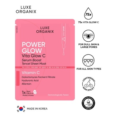 LUXE ORGANIX Luxe Organix Power Glow Serum Boost Sheet Mask 25ml