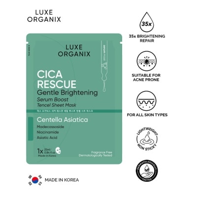 LUXE ORGANIX Luxe Organix Cica Brightening Repair Serum Boost Sheet Mask 25ml