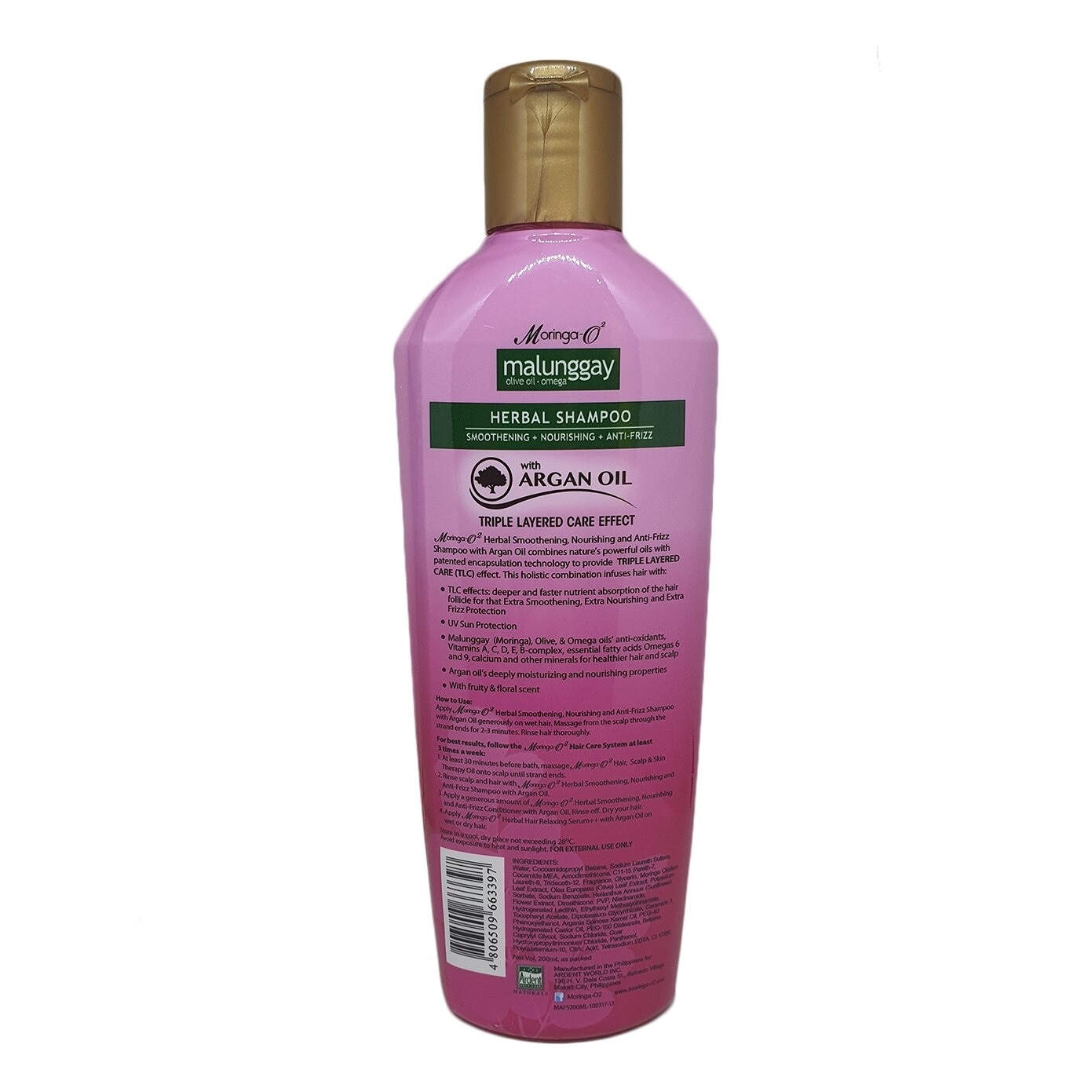 Moringa-O2 Herbal Anti-Frizz Shampoo with Argan Oil 200ml