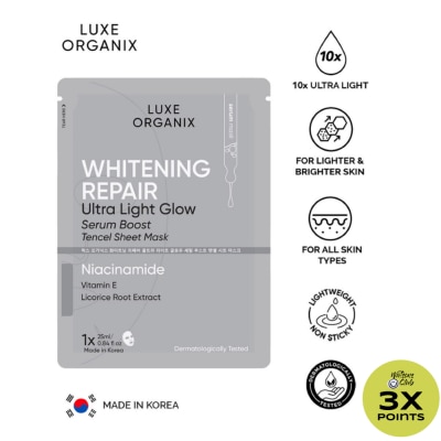 LUXE ORGANIX Whitening Repair Serum Boost Sheet Mask 25ml