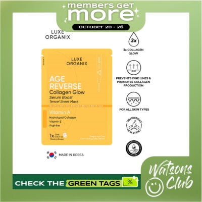 LUXE ORGANIX Luxe Organix Age Reverse Collagen Glow Serum Boost Tencel Sheet Mask 25ml image