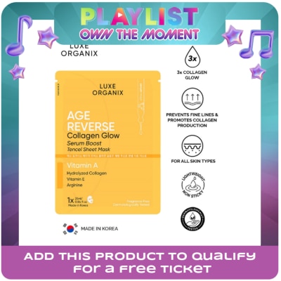 LUXE ORGANIX - Luxe Organix Age Reverse Collagen Glow Serum Boost Tencel Sheet Mask 25ml