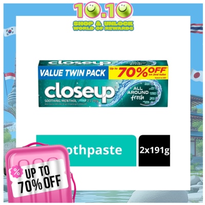 CLOSE UP All Around Fresh Soothing Menthol Toothpaste 2x191g