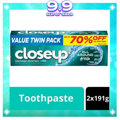CLOSE UP All Around Fresh Soothing Menthol Toothpaste 2x191g
