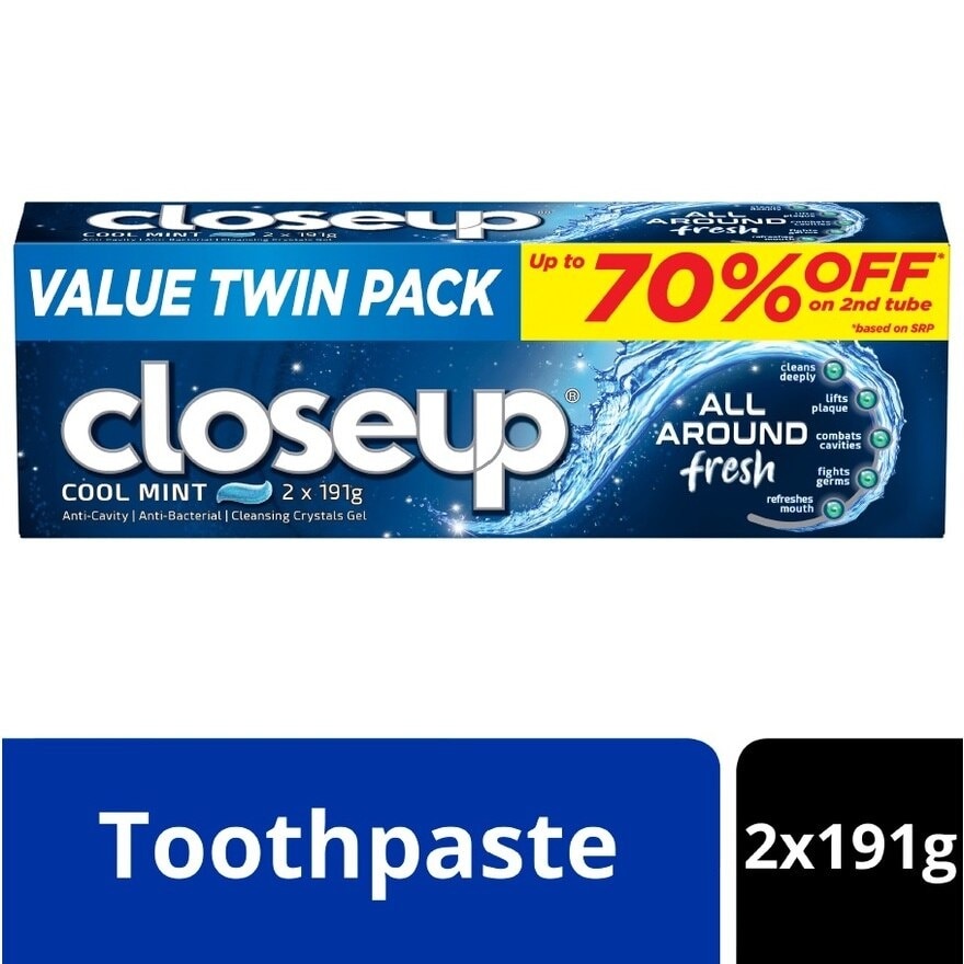 All Around Fresh Cool Mint Toothpaste 2x191g