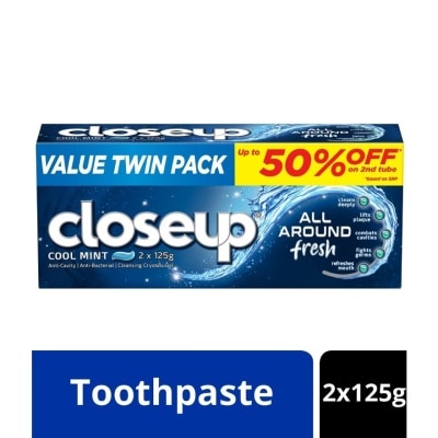 CLOSE UP All Around Fresh Cool Mint Toothpaste 2x125g