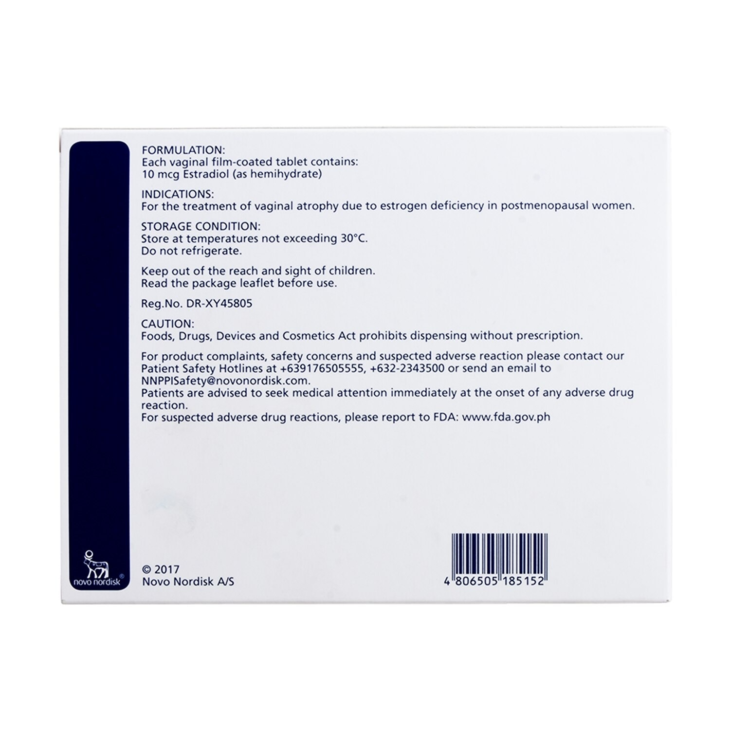 Estradiol (As Hemihydrate) 10mcg Vaginal 1 Film-Coated Tablet with Applicator [Prescription Required]