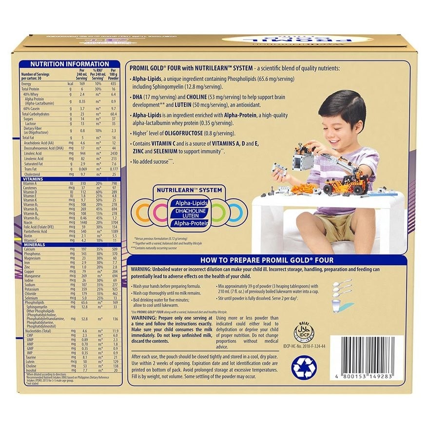 Four powdered milk drink for pre-schoolers over 3 years old bag 1.2kg