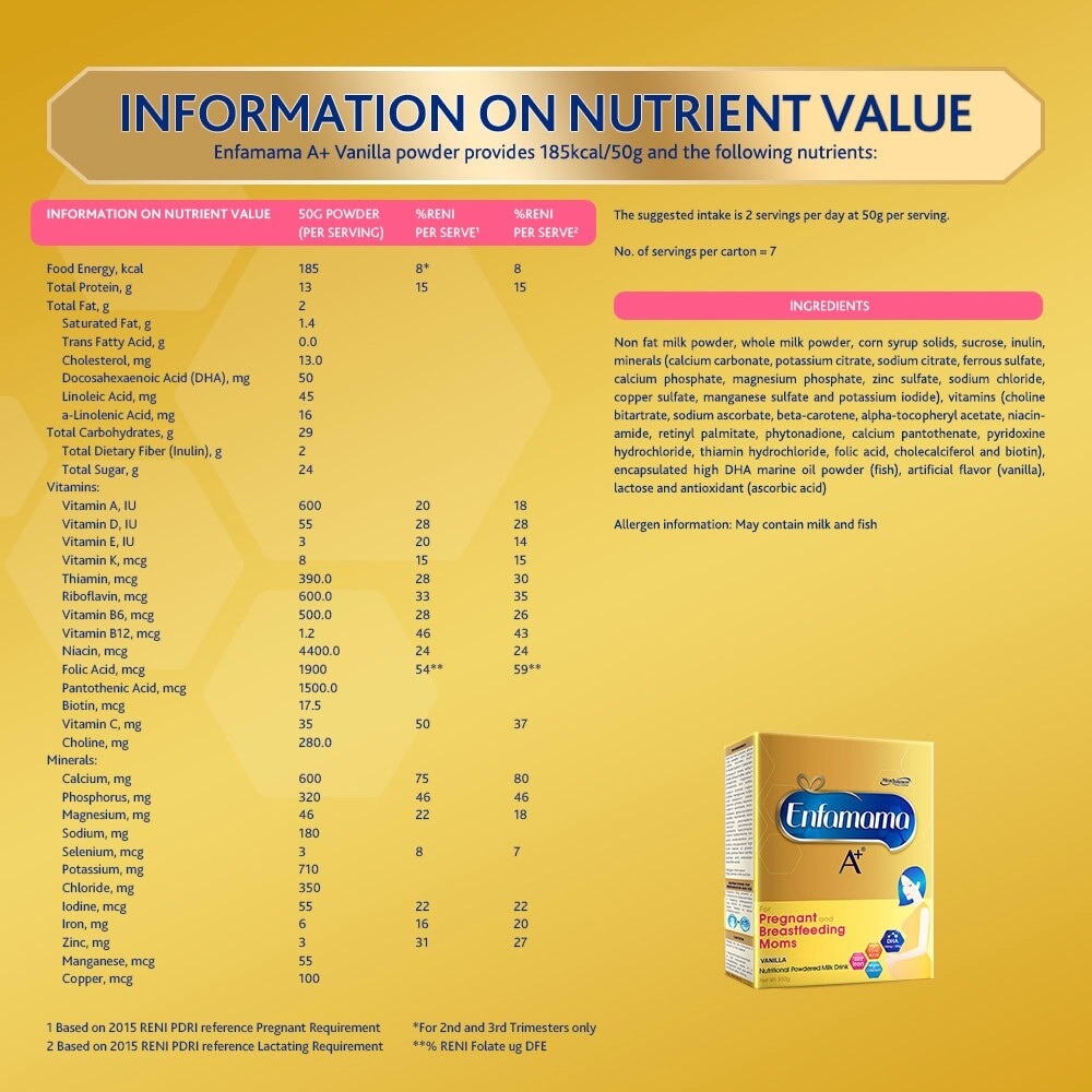 Enfamil A+ Vanilla 350g Powdered Milk Drink for Pregnant and Breastfeeding Moms