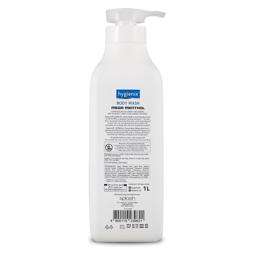 Hygienix Body Wash Mega Menthol 1L