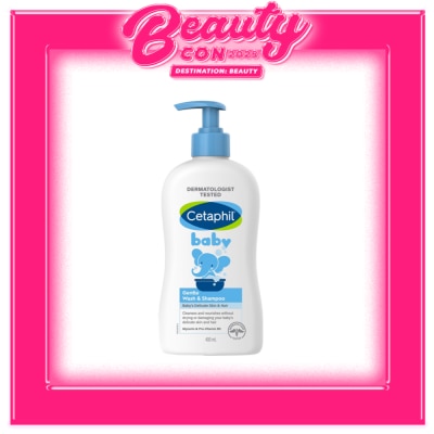 CETAPHIL Cetaphil Baby Wash & Shampoo Pump 400ml [Head to Toe Gentle Cleansing Formula and Hypoallergenic]