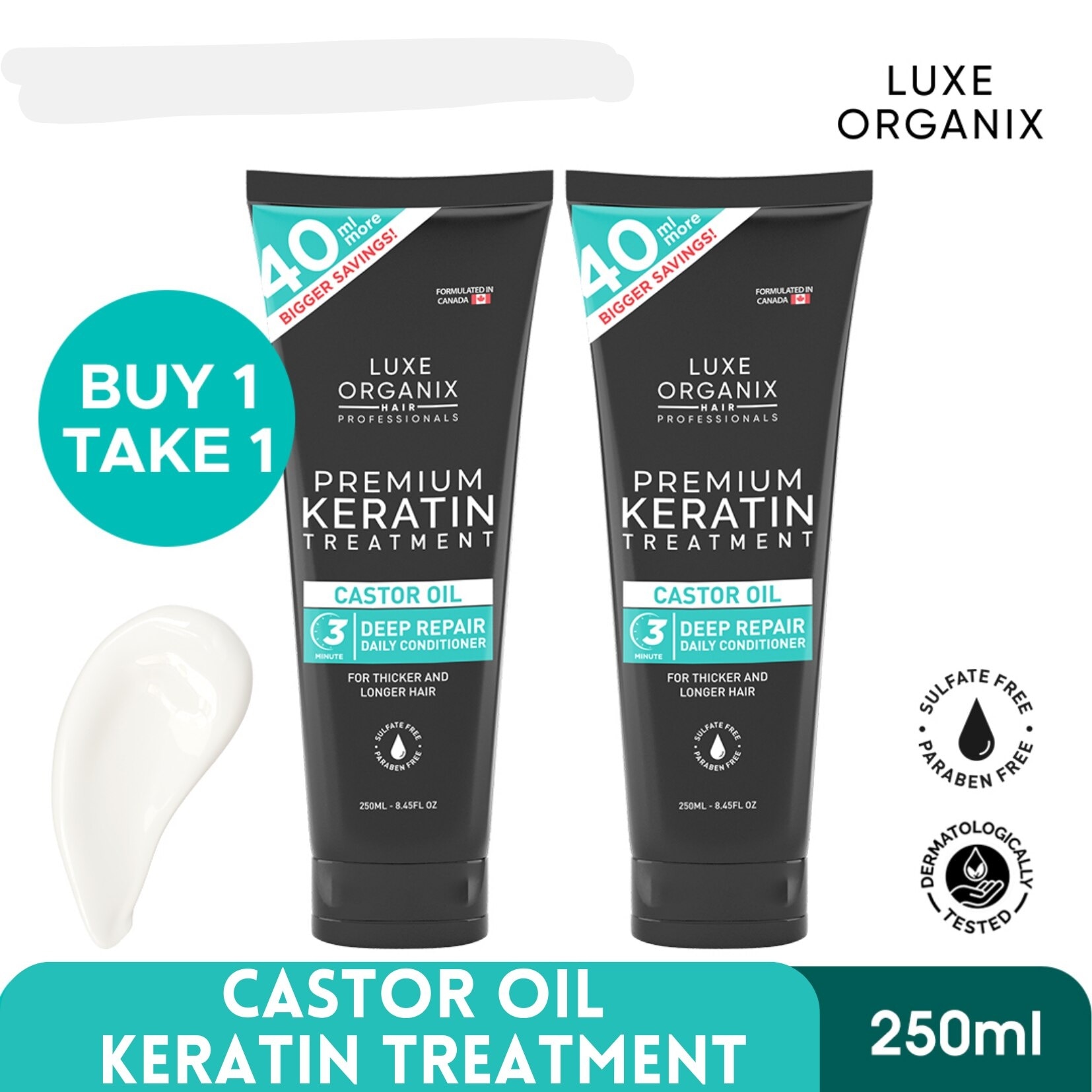 Luxe Organix Premium Keratin Castor Oil Treatment 250ml