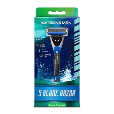 WATSONS MEN Men 5 Blade Razor1 Handle 2 Cartridges