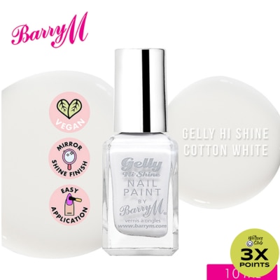 BARRY M Gelly Hi Shine Cotton White Nail Paint 10ml