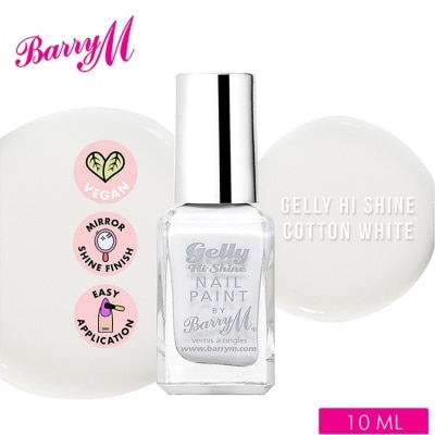 BARRY M Gelly Hi Shine Cotton White Nail Paint 10ml