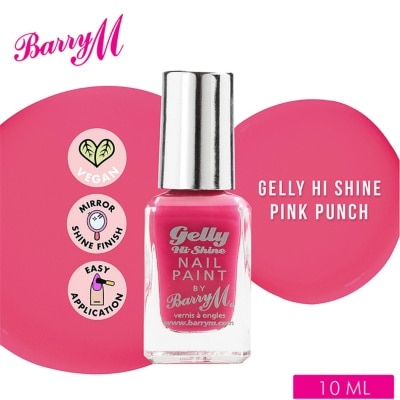 BARRY M Gelly Hi Shine Pink Punch Nail Paint 10ml