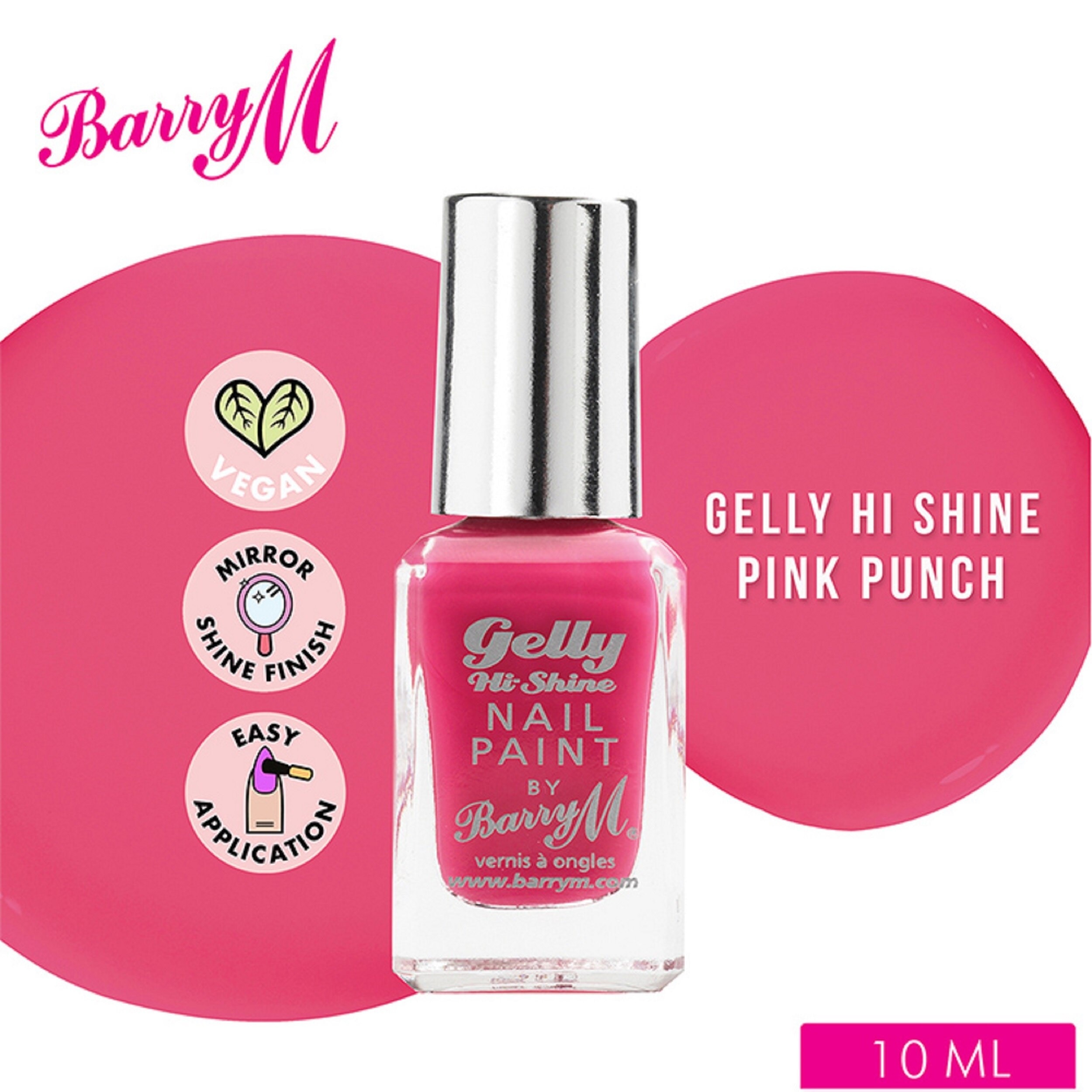 Gelly Hi Shine Pink Punch Nail Paint 10ml