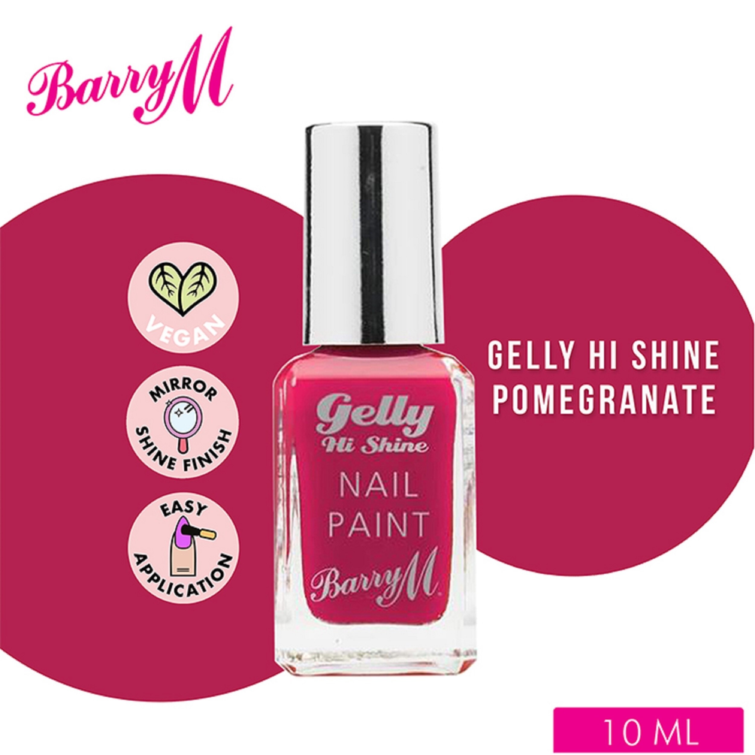 Gelly Hi Shine Pomegranate Nail Paint 10ml