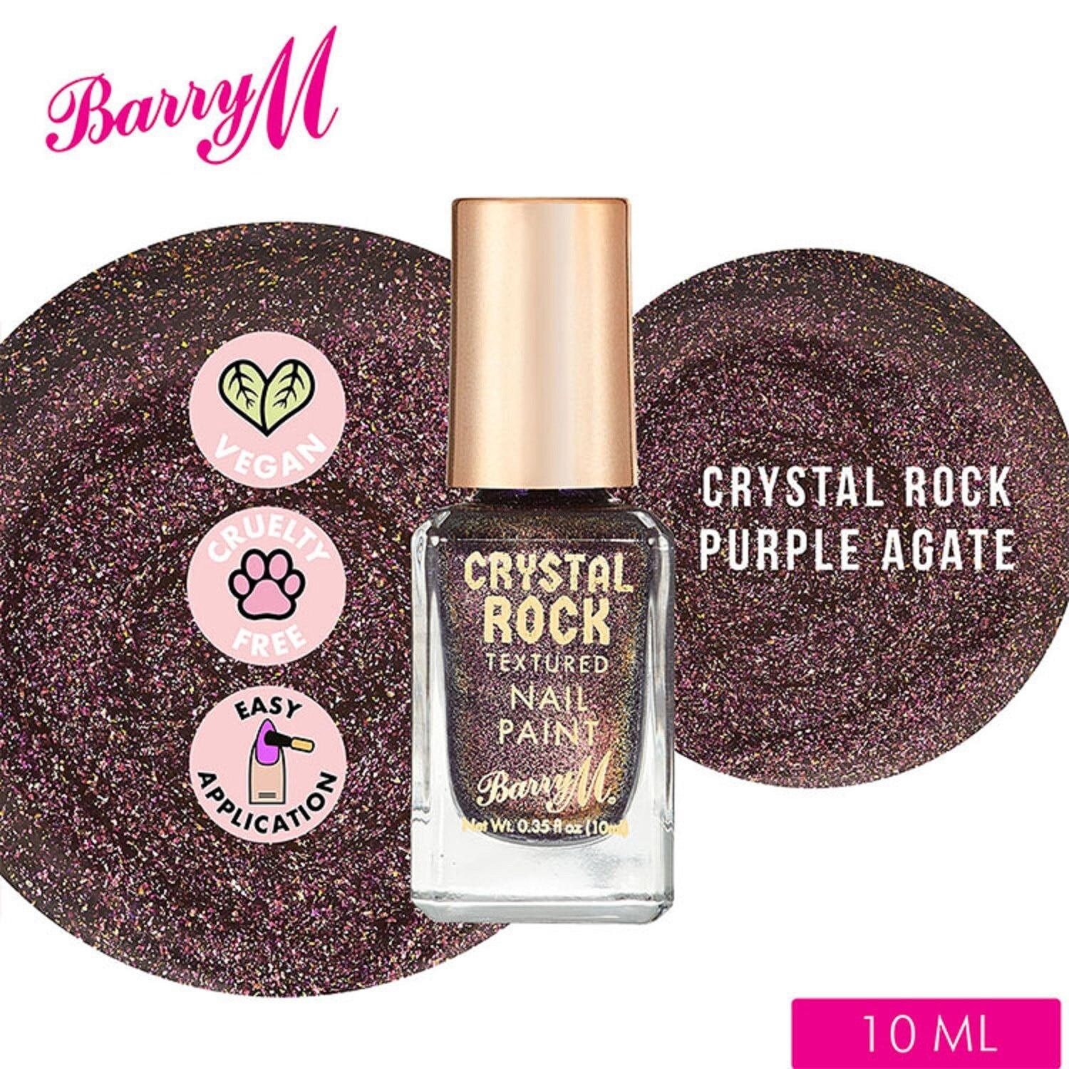 Crystal Rock Texture Purple Agate Nail Paint 10ml