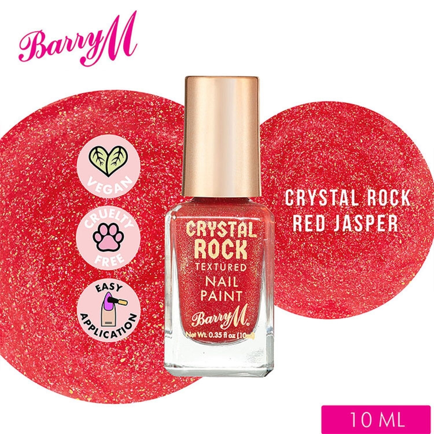 Crystal Rock Texture Red Jasper Nail Paint 10ml