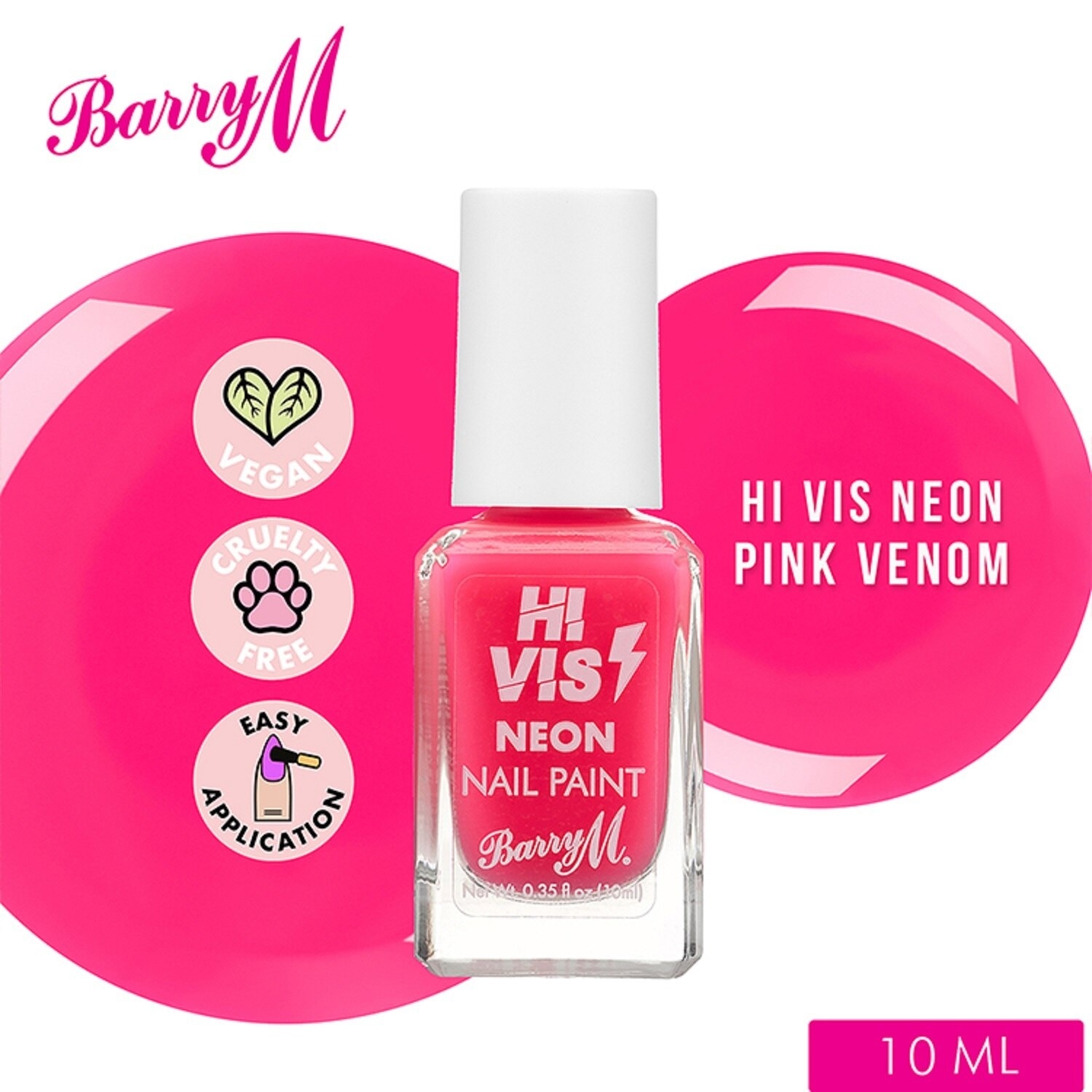 Hi Vis Neon Pink Venom Nail Paint 10ml