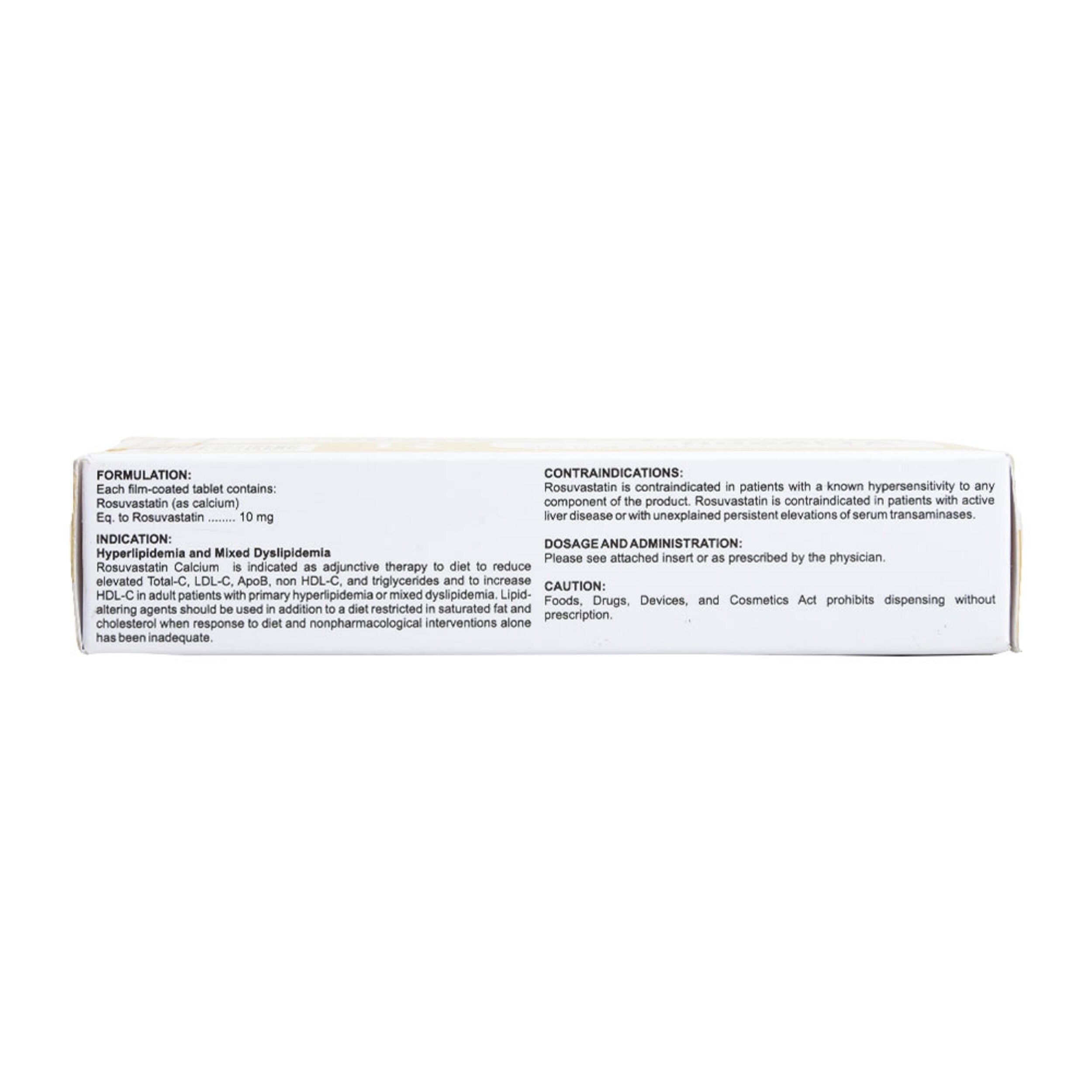 Rosuvastatin 10mg 1 Tablet [PRESCRIPTION REQUIRED]