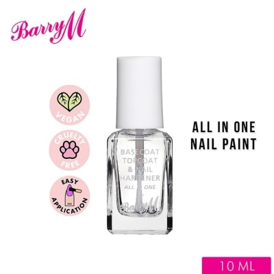 BARRY M All In One Base Coat Clear Nail Hardener 10ml