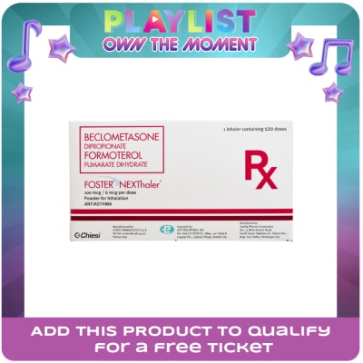 FOSTER - Beclometasone dipropionate 100mcg + Formoterol fumarate dihydrate 6mcg Powder for Inhalation 120Dose [PRESCRIPTION REQUIRED]