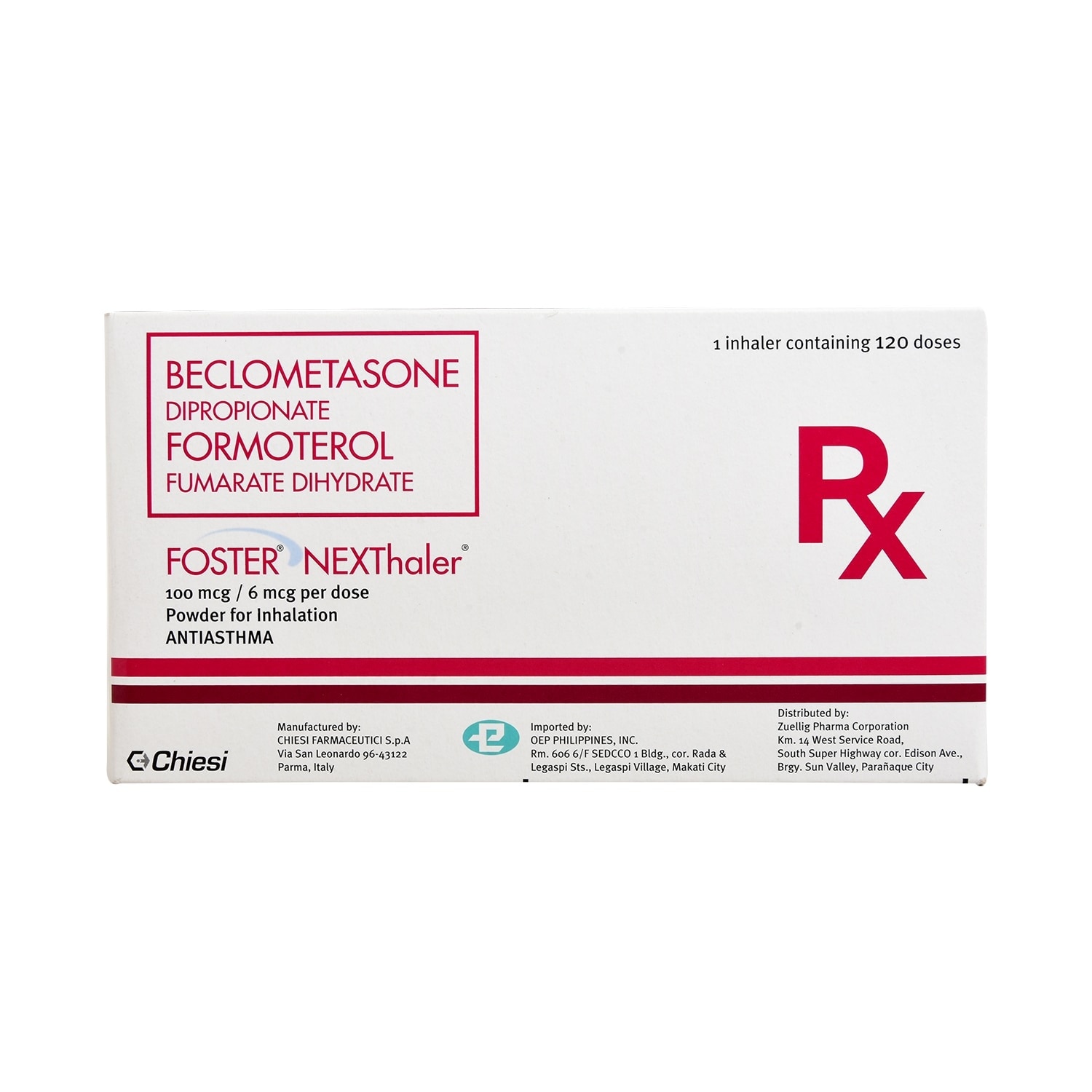 Beclometasone dipropionate 100mcg + Formoterol fumarate dihydrate 6mcg Powder for Inhalation 120Dose [PRESCRIPTION REQUIRED]