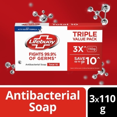 LIFEBUOY Antibacterial Soap Total 10 110gx3