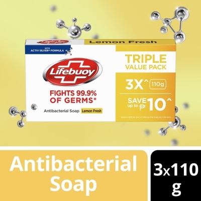 LIFEBUOY Antibacterial Soap Lemon Fresh 110gx3