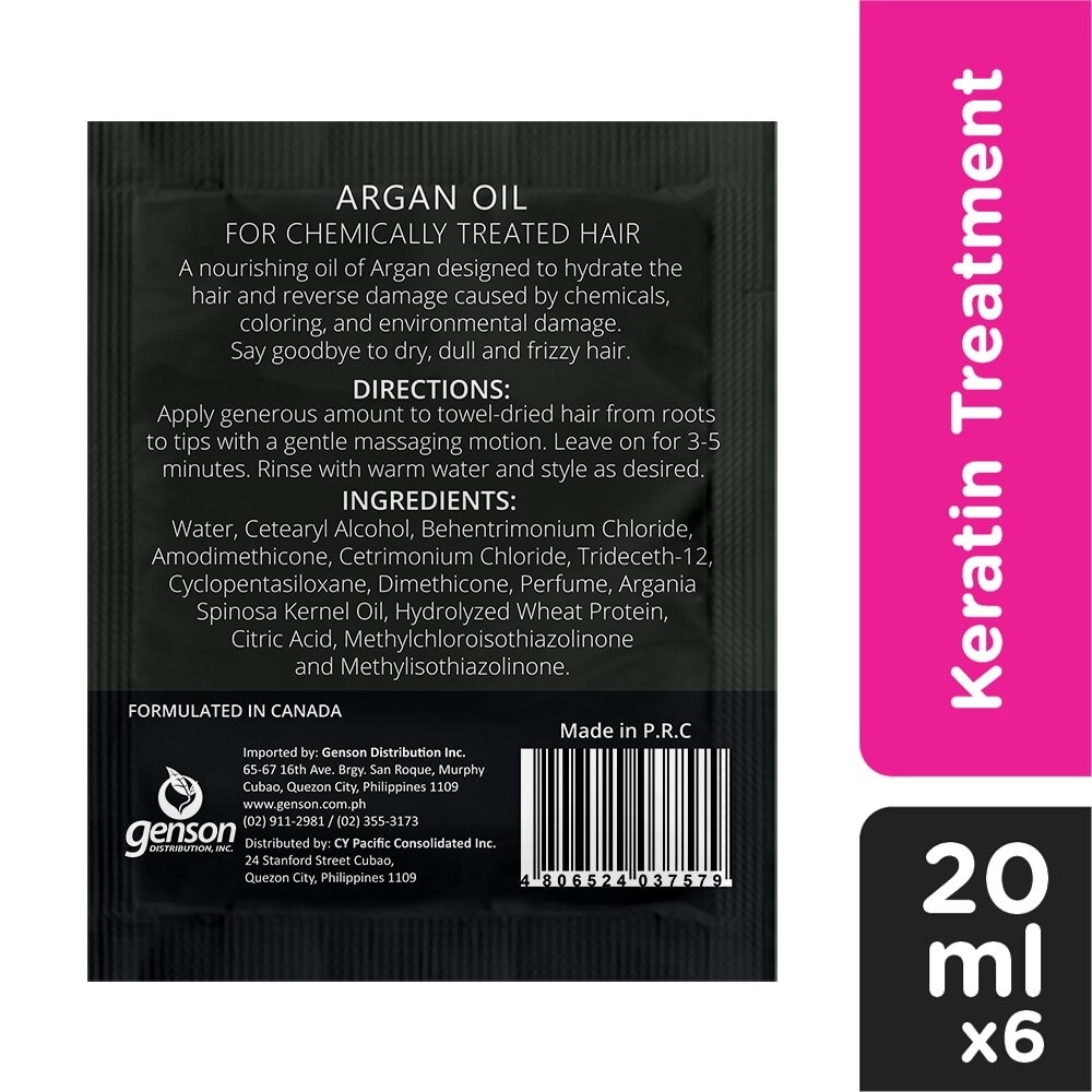 Luxe Organix Keratin Treatment Argan Oil 20ml 6s