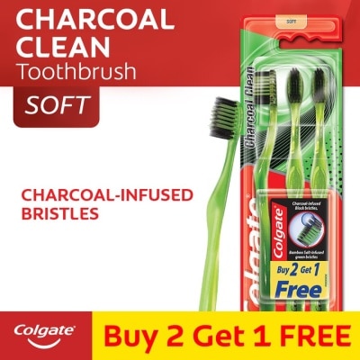 COLGATE Bamboo Charcoal Toothbrush Soft Buy 2 Get 1 Free