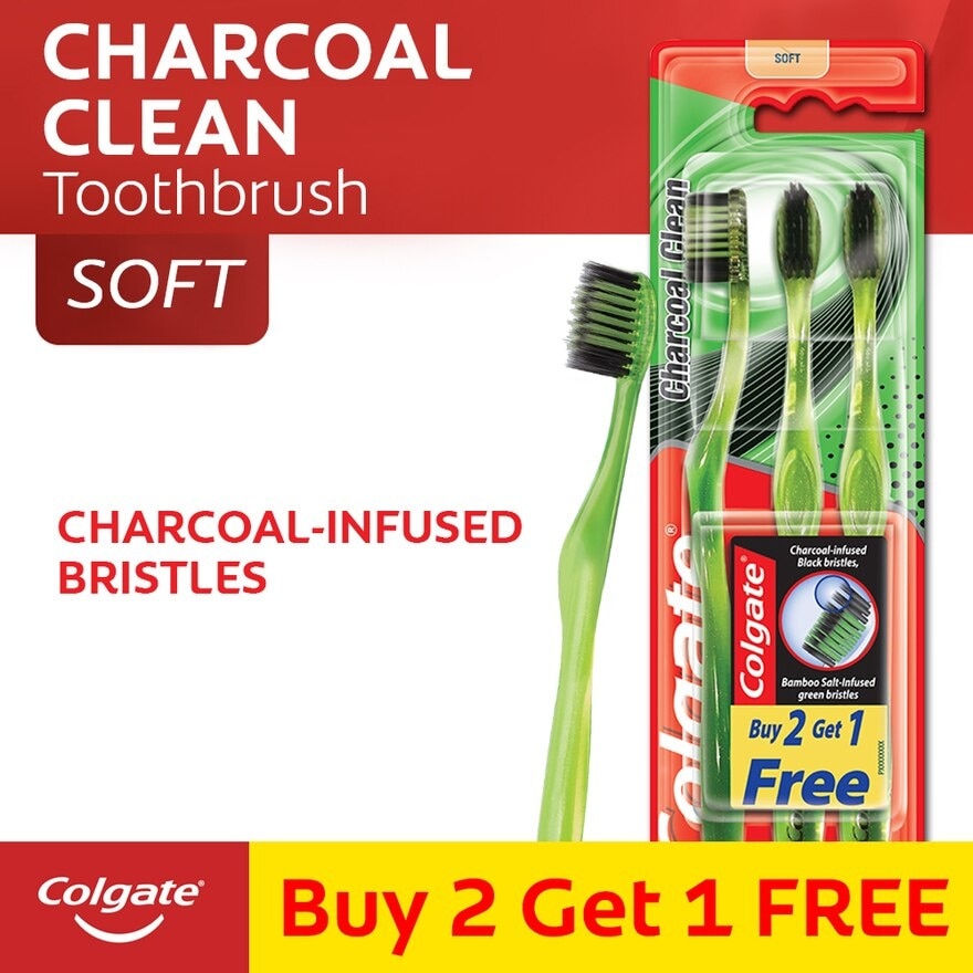 Bamboo Charcoal Toothbrush Soft Buy 2 Get 1 Free