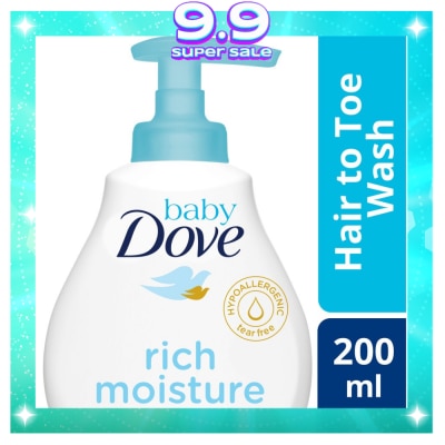 BABY DOVE Hair To Toe Baby Wash Rich Moisture 200ml