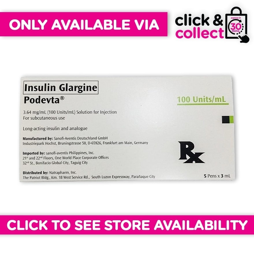 PODEVTA PODEVTA IV PEN 100IU X5 [PRESCRIPTION REQUIRED] Available In Click & Collect and Express Delivery Only