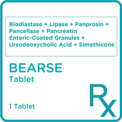 BEARSE Biodiastase + Lipase + Panprosin + Pancellase + Pancreatin Enteric-Coated Granules + Ursodeoxycholic Acid + Simethicone 1 Tablet [Prescription Required]