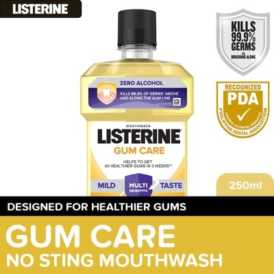 LISTERINE Listerine Gum Care Zero Alcohol / Alcohol free Mouthwash 250ml for Gum Care, Fresh Breath