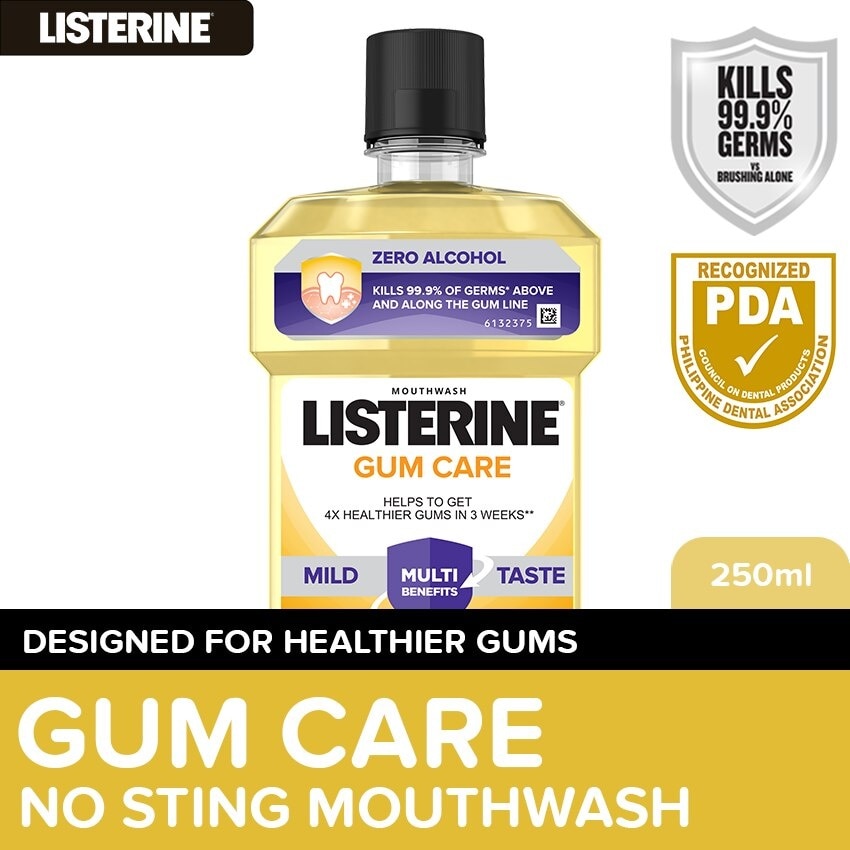 Listerine Gum Care Zero Alcohol / Alcohol free Mouthwash 250ml for Gum Care, Fresh Breath