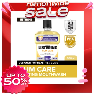 LISTERINE Listerine Gum Care Zero Alcohol / Alcohol free Mouthwash 250ml for Gum Care, Fresh Breath