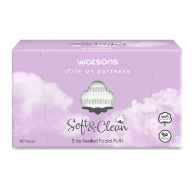 WATSONS Soft & Clean Side Sealed Facial Puffs 100 sheets
