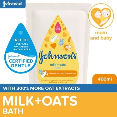 JOHNSONS BABY Johnson's Milk + Oats Baby Bath 400ml Refill -Baby Essentials,Baby Care,Baby Wash Body Wash For Baby