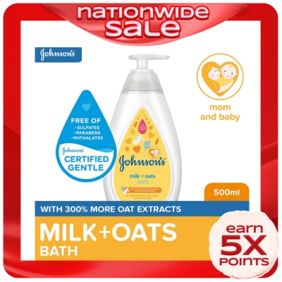JOHNSONS BABY Johnson's Milk + Oats Baby Bath 500ml - Baby Essentials, Baby Care, Baby Wash Body Wash For Baby