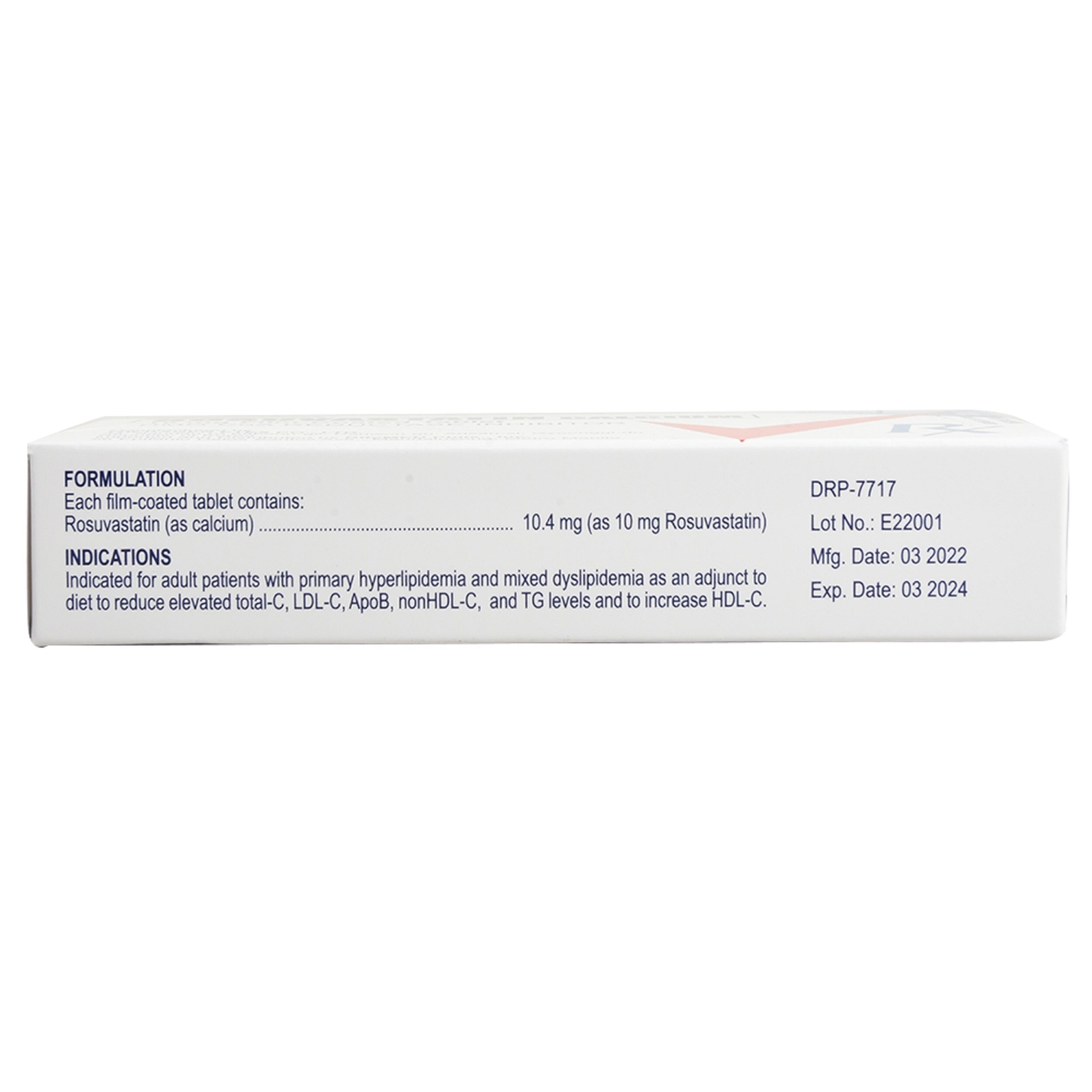 Rosuvastatin 10mg 1 Tablet [PRESCRIPTION REQUIRED]