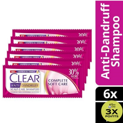 CLEAR Anti Dandruff Shampoo Complete Soft Care Pink 13 mL 6x Sachets