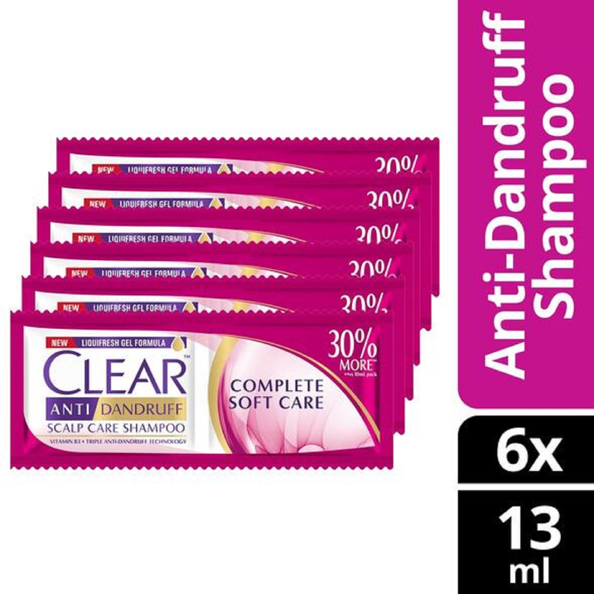 Anti Dandruff Shampoo Complete Soft Care Pink 13 mL 6x Sachets