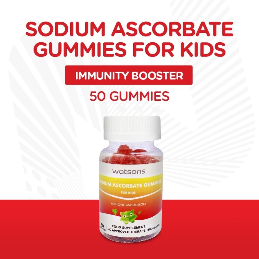 WATSONS GENERICS Sodium Ascorbate Gummies with Zinc and Acerola for Kids (Expiry: Dec 13, 2025)